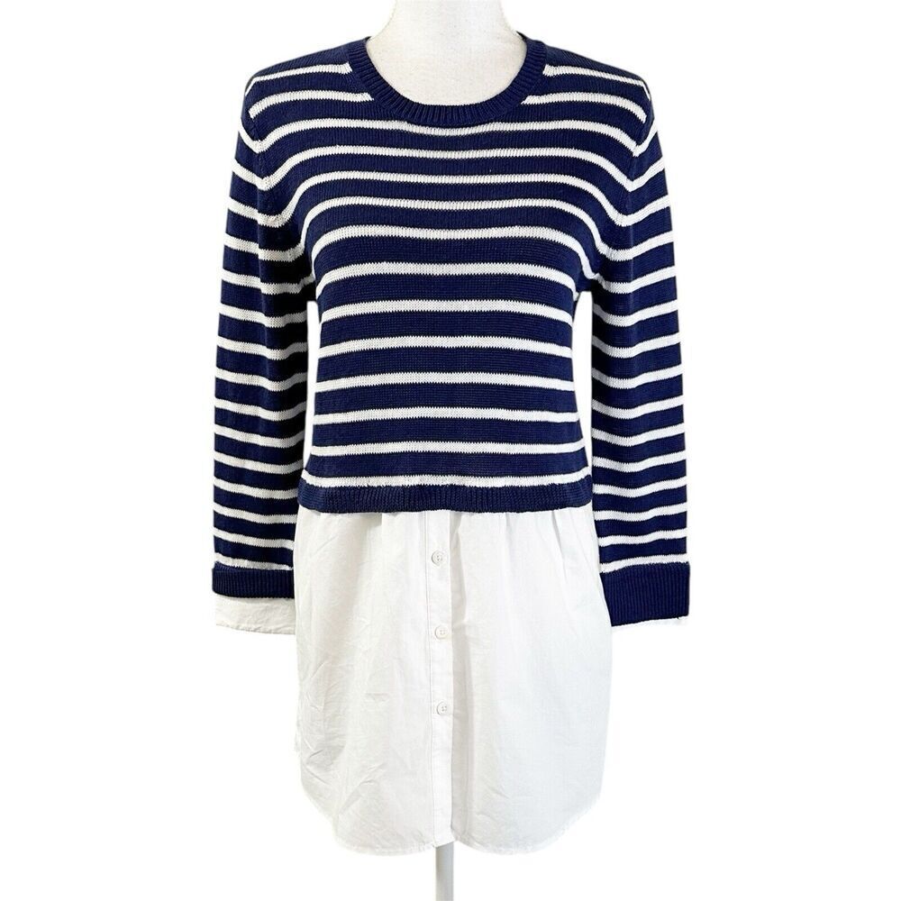 Tyler Boe Womens Linen Knit Sweater Pullover Size Small Office Workwear Nautical